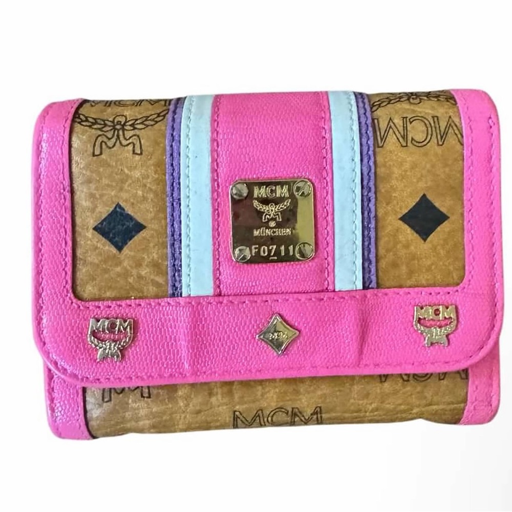 MCM Like NEW Pink MCM Monogram Wallet